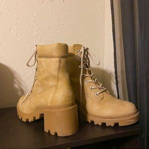 Bonanza faux leather combat boots